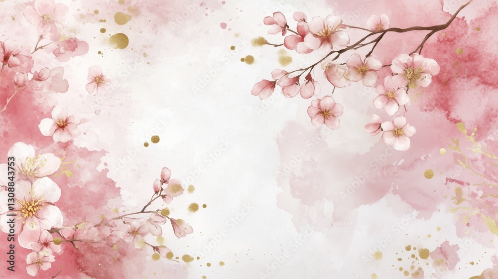 Fototapeta premium Chinese style ink wash flower painting