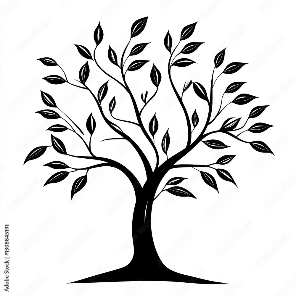Obraz premium Silhouetted Tree Design, Simple Art
