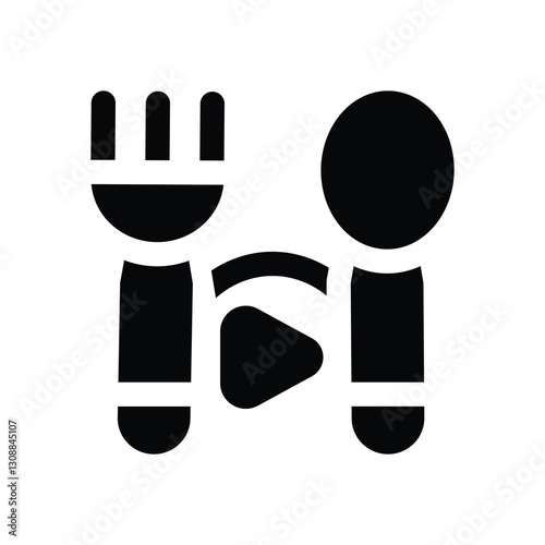 food vlogger glyph icon. Strong and solid vector icon for websites, mobile interfaces, presentations, and visual branding. High quality and easy to edit.
