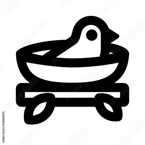 brood bird outline black style