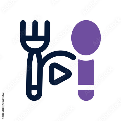 food vlogger dual tone icon. Sleek and modern vector icon for websites, mobile apps, marketing materials, and corporate design. Fully scalable and ready to use.