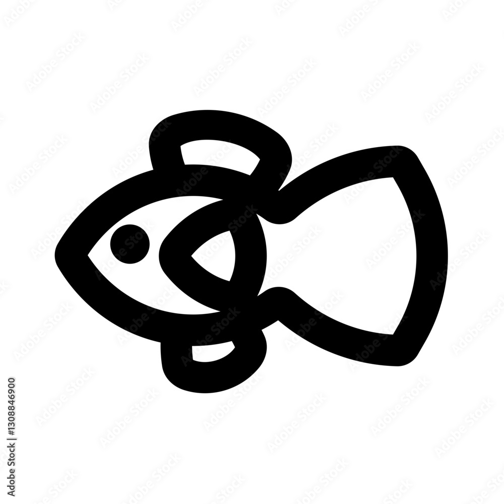 fish outline black style fish outline black style