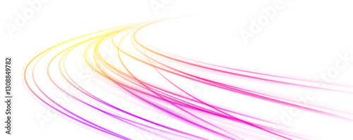 Sport car is made of polygons, lines and connected dots. Racing cars dynamic flash effects city road with long exposure night ligh. Vector PNG glitter light fire flare trace.	