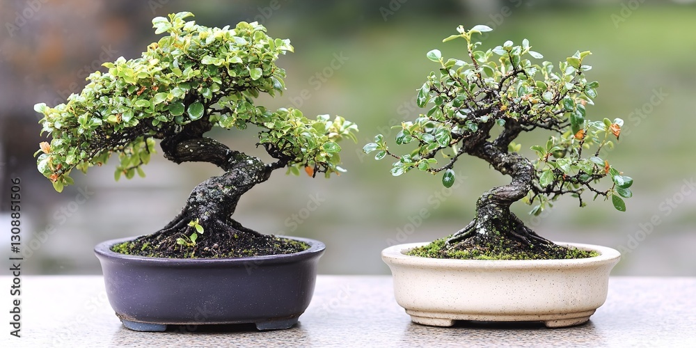Bonsai trees isolated on white background. Bonsai trees isolated on white background.