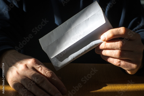 Obraz na płótnie Dishonest financial gain, money in an envelope, bribe.
w salonie