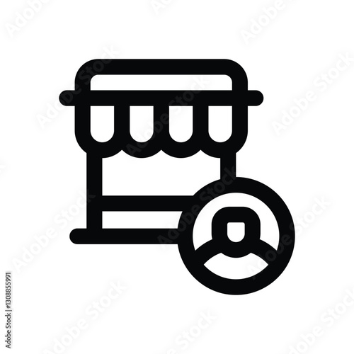 seller line icon. Clean and minimalist vector icon for websites, mobile apps, presentations, and logos. Fully scalable and customizable for any project.