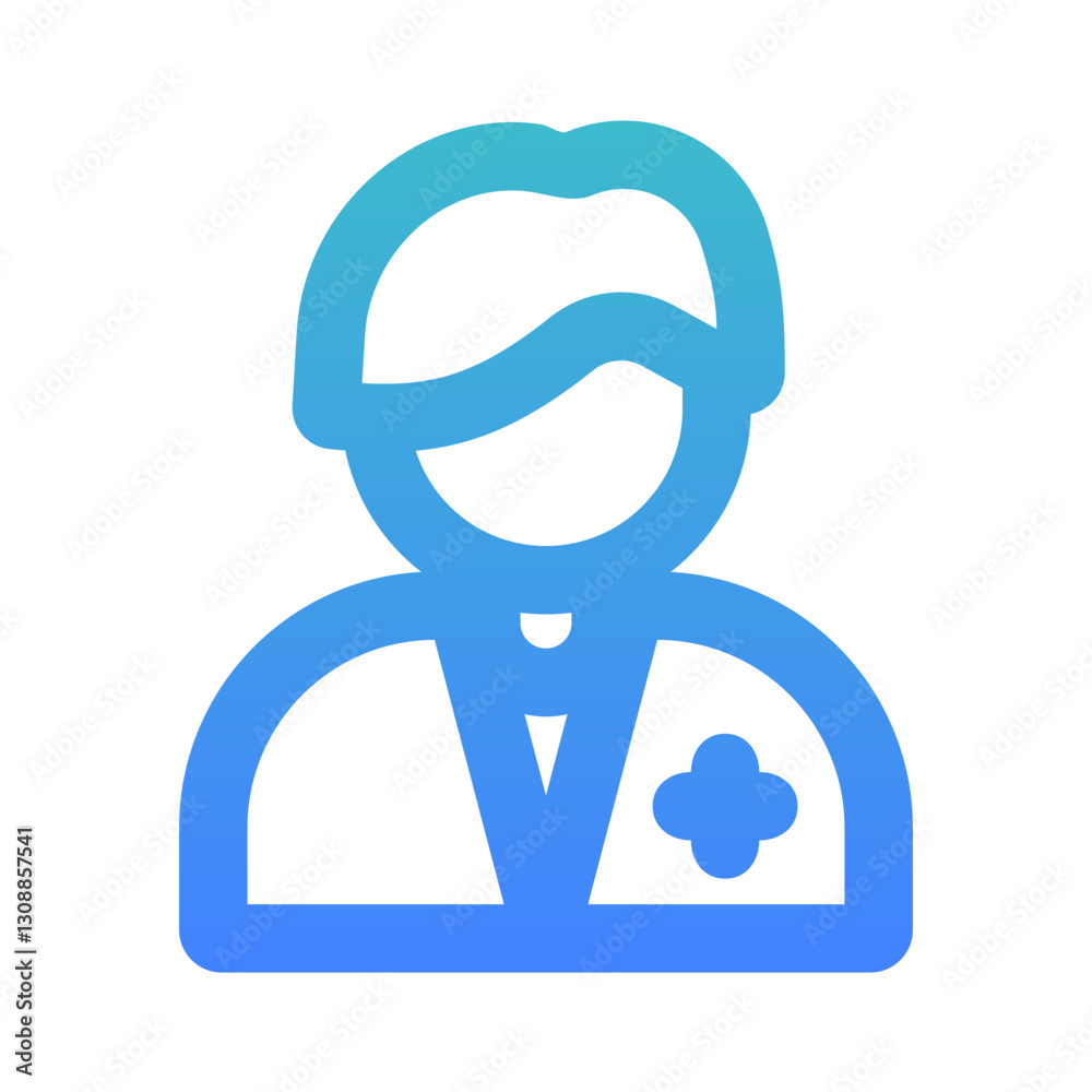 man veterinarian outline gradient style man veterinarian outline gradient style