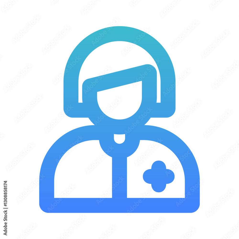 women veterinarian outline gradient style women veterinarian outline gradient style