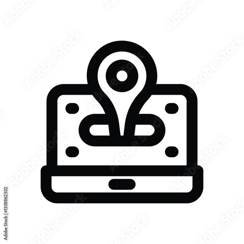 geotargeting line icon. Clean and minimalist vector icon for websites, mobile apps, presentations, and logos. Fully scalable and customizable for any project.