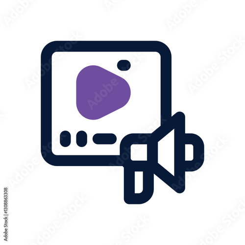 video marketing dual tone icon. Sleek and modern vector icon for websites, mobile apps, marketing materials, and corporate design. Fully scalable and ready to use.