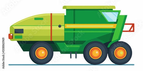 Modern Green Agricultural Combine Harvester for Efficient Harvesting