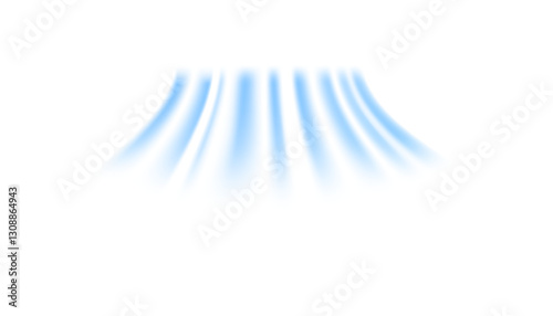 Realistic wind blow swirls Air, wind effect isolated on transparent background. White, blue blowing stream vector. Airflow overlay: fresh air, cooling or changing the air. Wind Wave Effect. 3D