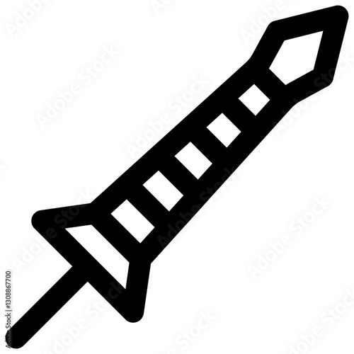 Lance. Editable stroke vector icon.