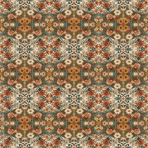 Seamless Floral Pattern Collection: Roses, Daisies & Tropical Blooms for Textile & Fashion Design