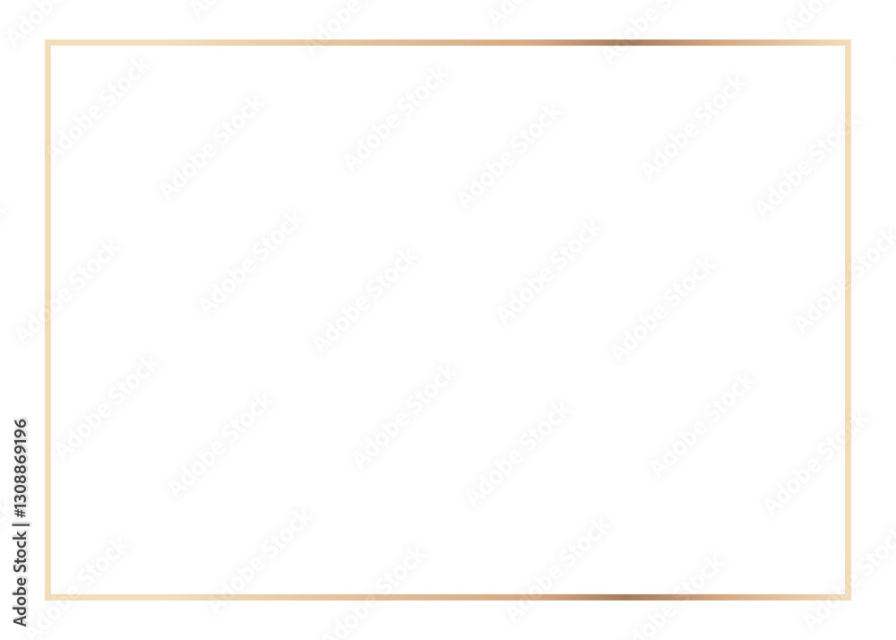 Obraz premium Golden frame png, rectangular, design element, transparent background