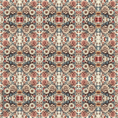 Wallpaper Mural Seamless Floral Pattern Collection: Roses, Daisies & Tropical Blooms for Textile & Fashion Design Torontodigital.ca