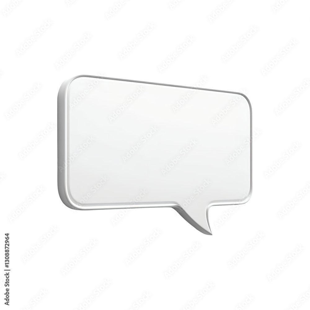 Blank white rectangular speech bubble isolated on transparent background Blank white rectangular speech bubble isolated on transparent background