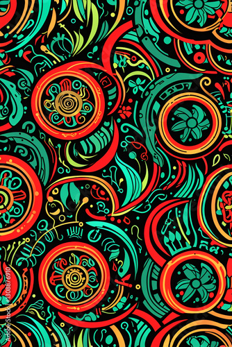 abstract seamless pattern with flowers