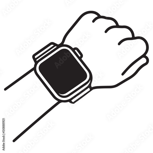 Silhouette Smartwatch Illustration Modern Wearable Technology and Connectivity