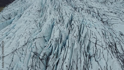 aerial footage of melting glaciers in iceland