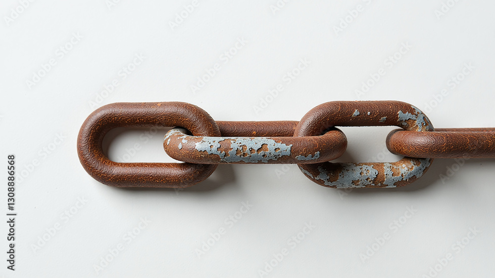 Obraz premium rusty old chain removed