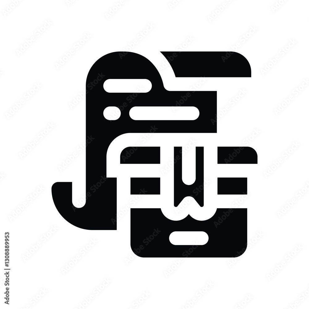 invoice glyph icon. Strong and solid vector icon for websites, mobile interfaces, presentations, and visual branding. High quality and easy to edit. invoice glyph icon. Strong and solid vector icon for websites, mobile interfaces, presentations, and visual branding. High quality and easy to edit.