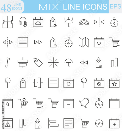 mix line icons vector icon