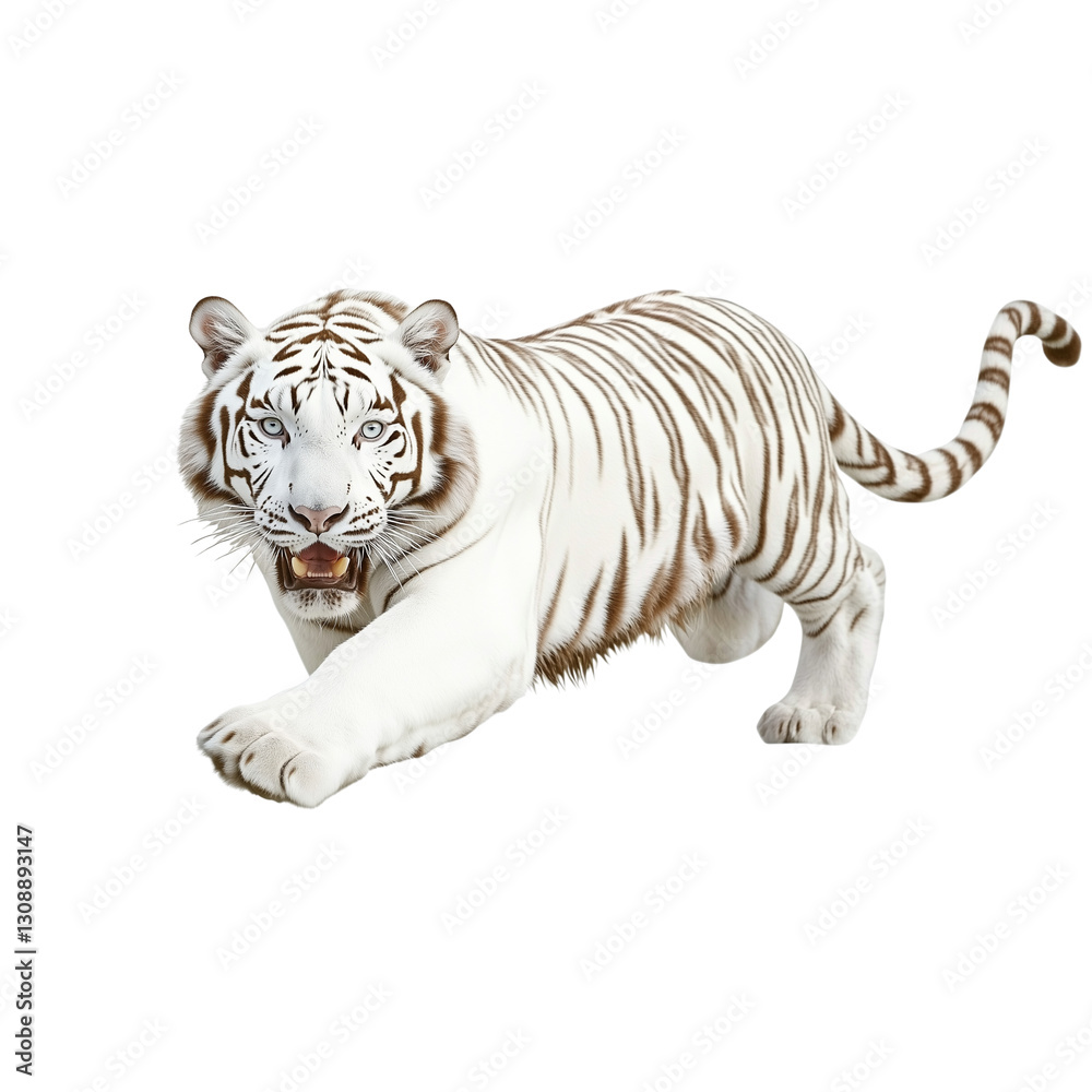 Fototapeta premium White tiger Transparent background 