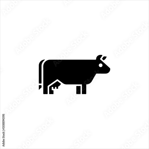 minimalist silhouette of a coiw in black and white