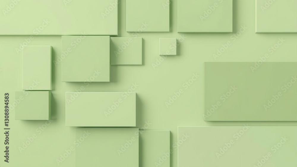 Obraz premium Subdued Green Geometric Shapes