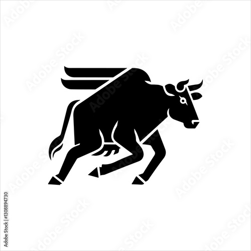 minimalist silhouette of a coiw in black and white