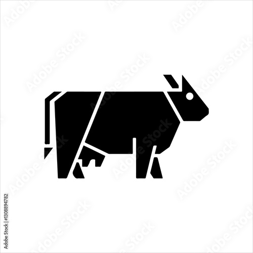 minimalist silhouette of a coiw in black and white