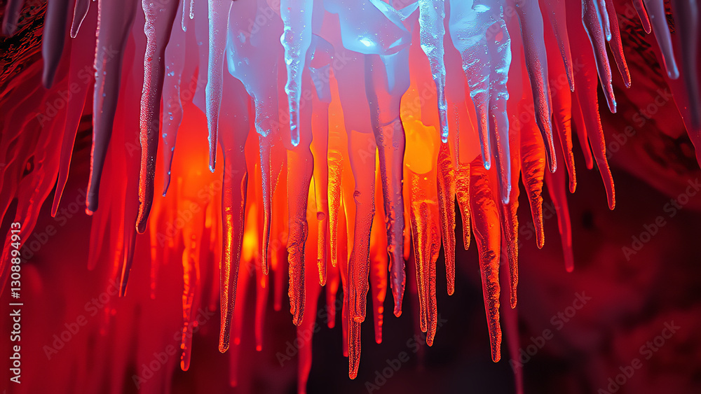 Fototapeta premium Chromatic Glacial Reverie: A Serene Meditation on the Ethereal Beauty of Nature's Icy Artistry