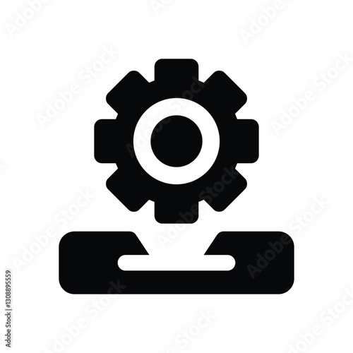 setting glyph icon. Strong and solid vector icon for websites, mobile interfaces, presentations, and visual branding. High quality and easy to edit.
