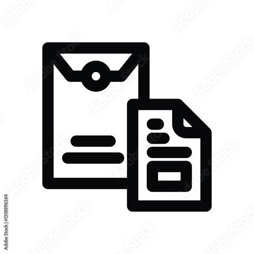 document line icon. Clean and minimalist vector icon for websites, mobile apps, presentations, and logos. Fully scalable and customizable for any project.