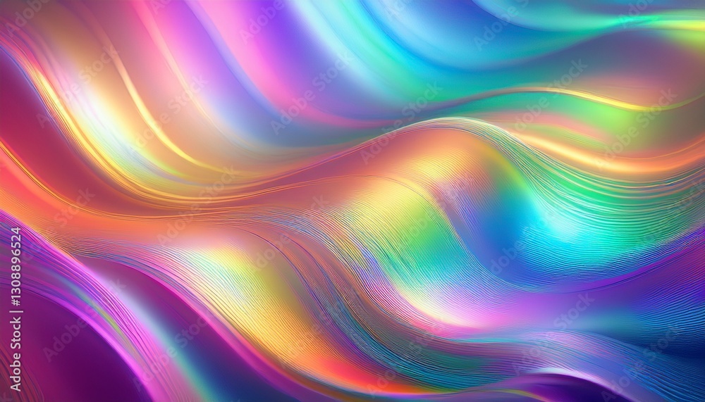 Holographic rainbow gradient. Shimmering iridescence. Elegant, modern texture. Soft, luminous color play.
Holographic rainbow gradient. Shimmering iridescence. Elegant, modern texture. Soft, luminous color play.