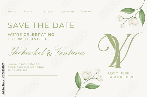 Wedding VY, YV Monogram logo Template