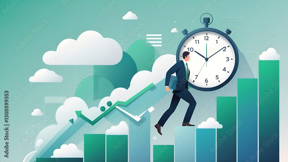 business man with clock business man with clock