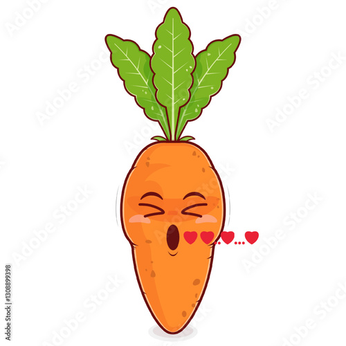 carrot whistling love face cartoon cute