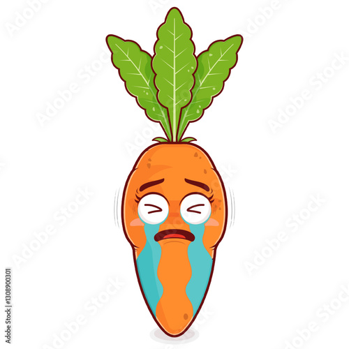 carrot crying face cartoon cute