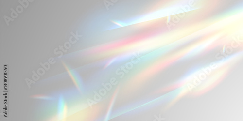 Light effect and zigzag ribbon falling from above on a beam of light, tinsel vector
