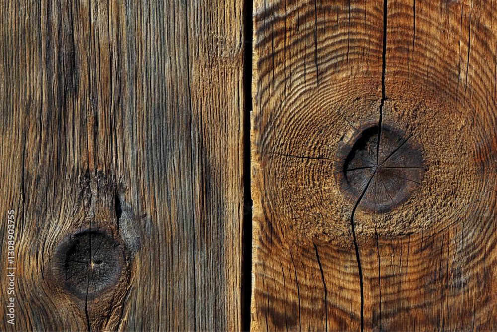 Fototapeta premium Aged Wood Surface Top View - Deep Dark Tones for Organic Textured Designs