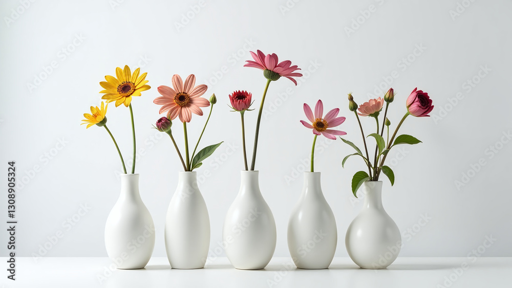 white background wilted flower arrangement set broken vases dead white background wilted flower arrangement set broken vases dead
