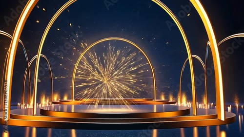 Golden Arch Stage Display Fireworks