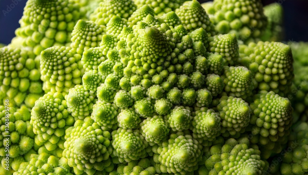 Extreme macro of Romanesco broccoli. Mesmerizing fractal patterns revealed. Intricate, mathematical nature. Stunning vegetable close-up.
Extreme macro of Romanesco broccoli. Mesmerizing fractal patterns revealed. Intricate, mathematical nature. Stunning vegetable close-up.