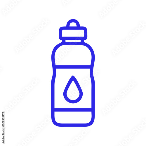 A vector illustration of a reusable water bottle, promoting sustainable hydration practices and the reduction of single-use plastics for environmental conservation efforts.