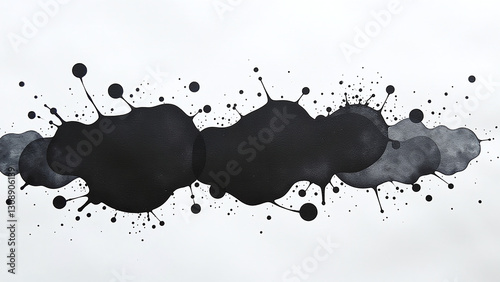 white backgroundting set black oil splashes paper easy design task beginners experienced crafters alike