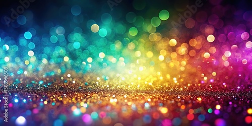 Bokeh-filled festival poster, stunning ombre glitter.