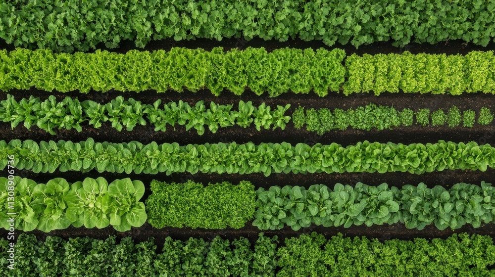 custom made wallpaper toronto digitalA row of green plants with a variety of leafy greens