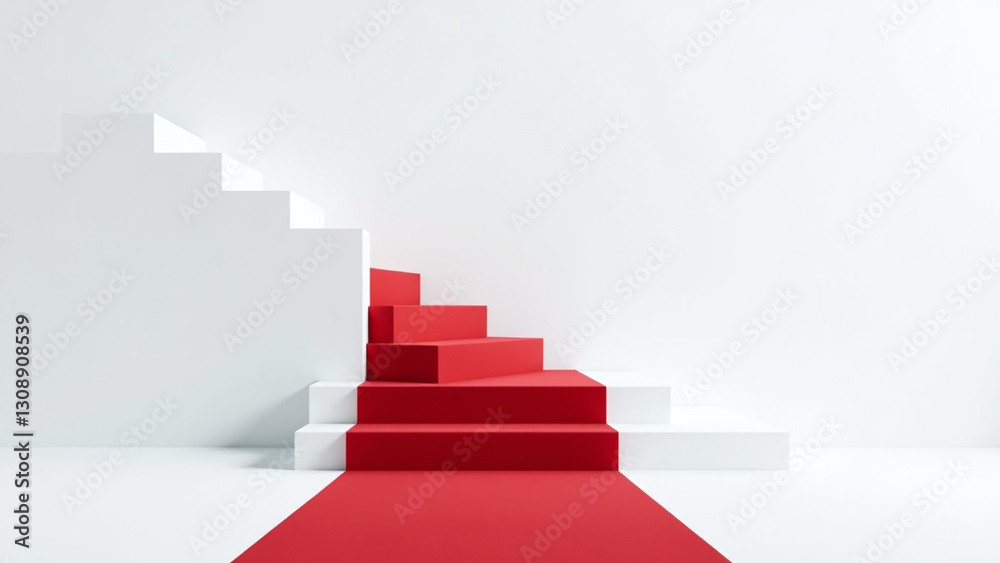 white backgroundting stairs reduced visible red carpet area significantly white backgroundting stairs reduced visible red carpet area significantly